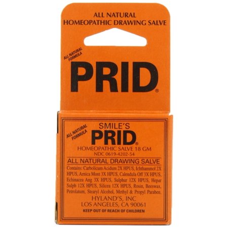 Smile's PRID Drawing Salve, Natural Homeopathic Relief of Topical Pain and Irritation, 18 grams, RELIEF OF BOILS, SKIN ERUPTIONS, REDNESS, SKIN IRRITATIONS AND MINOR.., By Hylands (Best Drawing Salve For Boils)