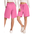 thumbnail image 3 of Pantalones Cortos Holgados con Bolsillos para Mujer, Hasta la Rodilla, para Yoga, Caminar, Hacer Ejercicio, Informales Rosa M, 3 of 7