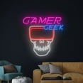 thumbnail image 3 of Handmadetneonsign Gamer Geek VR Game Neon Sign, Skull Gamer Wall Art Decor, Gaming Room Wall Decor, 3 of 5