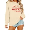 thumbnail image 3 of HOMBOM Merry Christmas Sweatshirt for Women Oversized Funny Xmas Pullover Long Sleeve Letter Print Crewneck Top Holiday Party Casual Tops, 3 of 8
