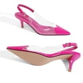 thumbnail image 4 of RONILURN Women's Kitten Heel Pumps Transparent Slingback Closed Pointed Toe Low Heel Dress Shoes Backless Comfortable Clear PVC, 4 of 8