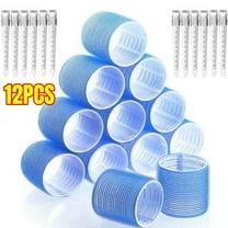 Hair Curlers Set - 24 Large Rollers with 12 Rollers and 12 Clips for Long, Thick Volume