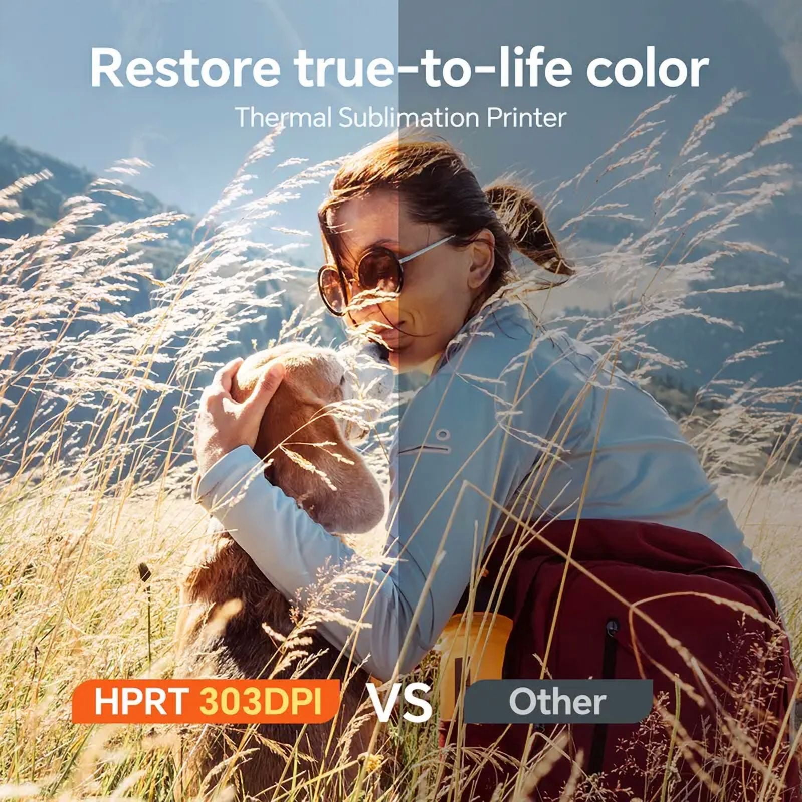 HPRT Wireless Portable Color Photo Printer for Smartphone, Pocket-Size, Zink 2x3 inch, Peel-Back Photos, Bluetooth, Compatible with iOS and Android Devices