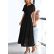 thumbnail image 3 of Vestido largo PRETTYGARDEN 2025, verano, cuello en V, ojales, negro, 3 of 8