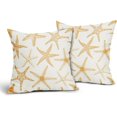 thumbnail image 2 of Yellow Starfish Pillow Covers 16X16 Inch Set of 2 Beach Ocean Coastal Decorative Square Pillow Cases Summer Nautical Cotton Linen Cushion Case Home Decor for Sofa Couch Bedroom Outdoor, 2 of 6