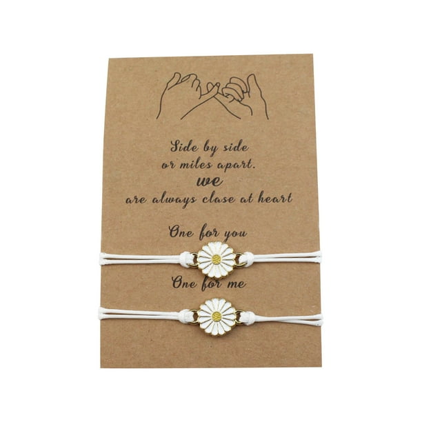 Fashion Sunflower Wish Pulsera Bohemia Girasol Sun Flower Pulsera para Mujeres Hombres Verano Amistad Playa Pulsera
