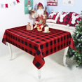thumbnail image 2 of Christmas Buffalo Plaid Tablecloth, Gingham Checkered Table Cloth, Xmas Tablecloths for Dining Kitchen Winter Holiday, Waterproof Table Cover for Party Decor, Red Black, Rectangle 60 x 84 Inch, 2 of 6