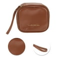 thumbnail image 4 of Unique Bargains 1 Pc Portable Square Shaped Makeup Bag for Travel Brown PU, 4 of 6