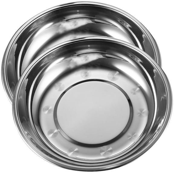 Soimiss 2Pcs Household Stainless Steel Cat Bowls Spill Resistant Easy to Wash Pet Supplies