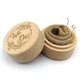 thumbnail image 1 of Caja de madera rústica para anillos de boda, grabada, redonda, para guardar anillos de compromiso y exhibir en ceremonias de propuesta., 1 of 3