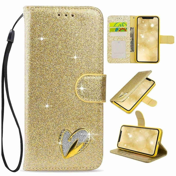 Dteck Wallet Case for iPhone XR Wallet Case, Bling Glitter PU Leather