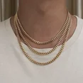 thumbnail image 2 of 18K Gold Plated Chain Cuban 925 Sterling Silver Men And Women Necklace 18, 2 of 4