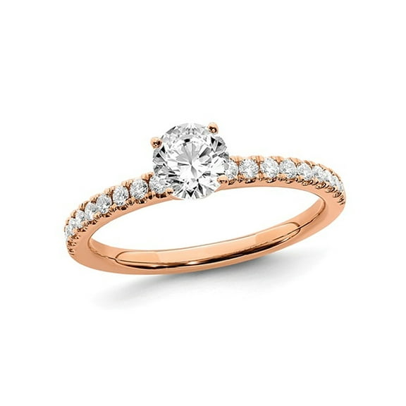 1/2 Carat (Ctw Color SI1-SI2, G-H-I) Lab Grown Diamond Engagement Ring in 14K Rose Pink Gold for Women