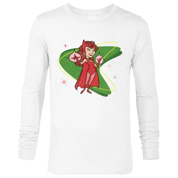 Marvel WandaVision Wanda Scarlett Witch 50s Retro - Long Sleeve T-Shirt for Men - Customized-White