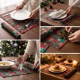 thumbnail image 5 of Christmas Plaid Placemats Place Mats Check Placemat Table Mats Decorative Kitchen Table Placemats, 5 of 7