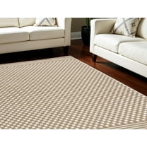 7' X 9' Brown Geometric Area Rug