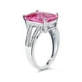 thumbnail image 2 of SZUL Women's 7 Carat Emerald Cut Pink Topaz and Diamond Ring 10k White Gold, 2 of 3