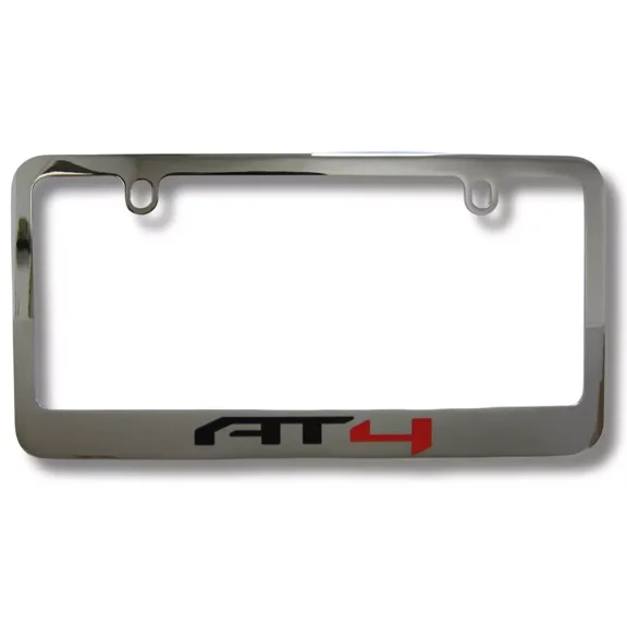 GMC AT4 Engraved Logo Solid Brass Chrome License Plate Frame Official Licensed