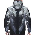 thumbnail image 7 of Wukai Elegant Feathered Floral Wings Print Men Hoodies Fleece Sweatshirts Long Sleeve Sweaters Pullover Fall Outfits Winter Clothes-X-Large, 7 of 7