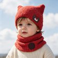 thumbnail image 2 of Beanie Knitted Hats for Toddler Kids 1-3 Years Toddler Soft Solid Cute Hats with Ear Kids Winter Hat, 2 of 5