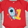 thumbnail image 4 of Inktastic Rocket Spaceship Happy First Birthday Boys or Girls Long Sleeve Baby Bodysuit, 4 of 5