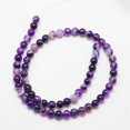 thumbnail image 2 of Natural Striped Agate/Banded Agate Bead Strands Round Grade A Dyed & Heated Indigo 6mm Hole: 1mm about 61pcs/strand 15 inch, 2 of 3