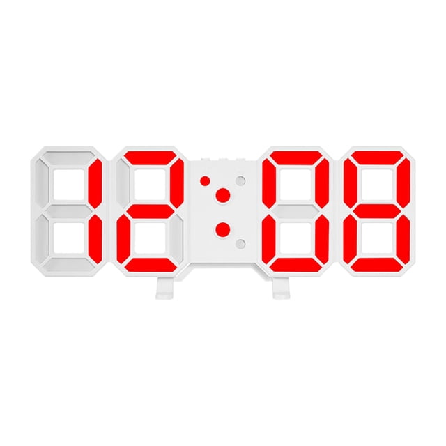 Reloj de pared digital 3D con alarma LED y pantalla grande. Rojo