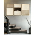 thumbnail image 3 of SHENIFY Large 24x36in3pcs Natural Framed Abstract Wall Art Minimalist Beige Gray Pastel Watercolor Decor Artwork Prints Rustic Living Room Bedroom, 3 of 8