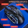 thumbnail image 4 of Wireless Gaming Mouse, Rechargeable Wireless Computer Mouse,7-Color LED Light,Ergonomic Mouse with 6 Silent Click Buttons,4 Adjustable 3200 DPI Wireless Mouse for Laptop,PC,Mac,Black, 4 of 8