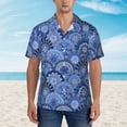 thumbnail image 2 of Fuzoiu Blue Mandala Harmony Print Hawaiian Shirt for Men, Summer Beach Casual Short Sleeve Button Down Shirts, Men’s Beach Summer Shirts with Pocket,Small, 2 of 7