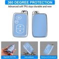 thumbnail image 5 of Key Fob Cover Compatible with Toyota Camry Avalon Corolla Highlander Prius RAV4 Venza Keychain Case Holder Protector,Silver-blue, 5 of 6