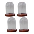 thumbnail image 2 of GUOOL Cloche en Verre Transparent Dôme Fleur Support Micro Paysage Miniature Maison Rayure Rouge, 2 of 9