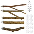 thumbnail image 3 of 5 piezas de madera para pájaros, soporte de percha, de juguete, árbol, tenedor, parque infantil, escalada para ardilla, periquitos, 15cm Salvador Juguetes para pájaros, 3 of 5
