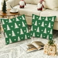thumbnail image 3 of Pack of 2 Christmas Trees Snowflake Pillow Covers 16x16 Inch Green White Decor Pillowcase Winter Holiday Farmhouse Forest Pine Tree Cushion Case Xmas Home Sofa Bed Decorations, 3 of 5