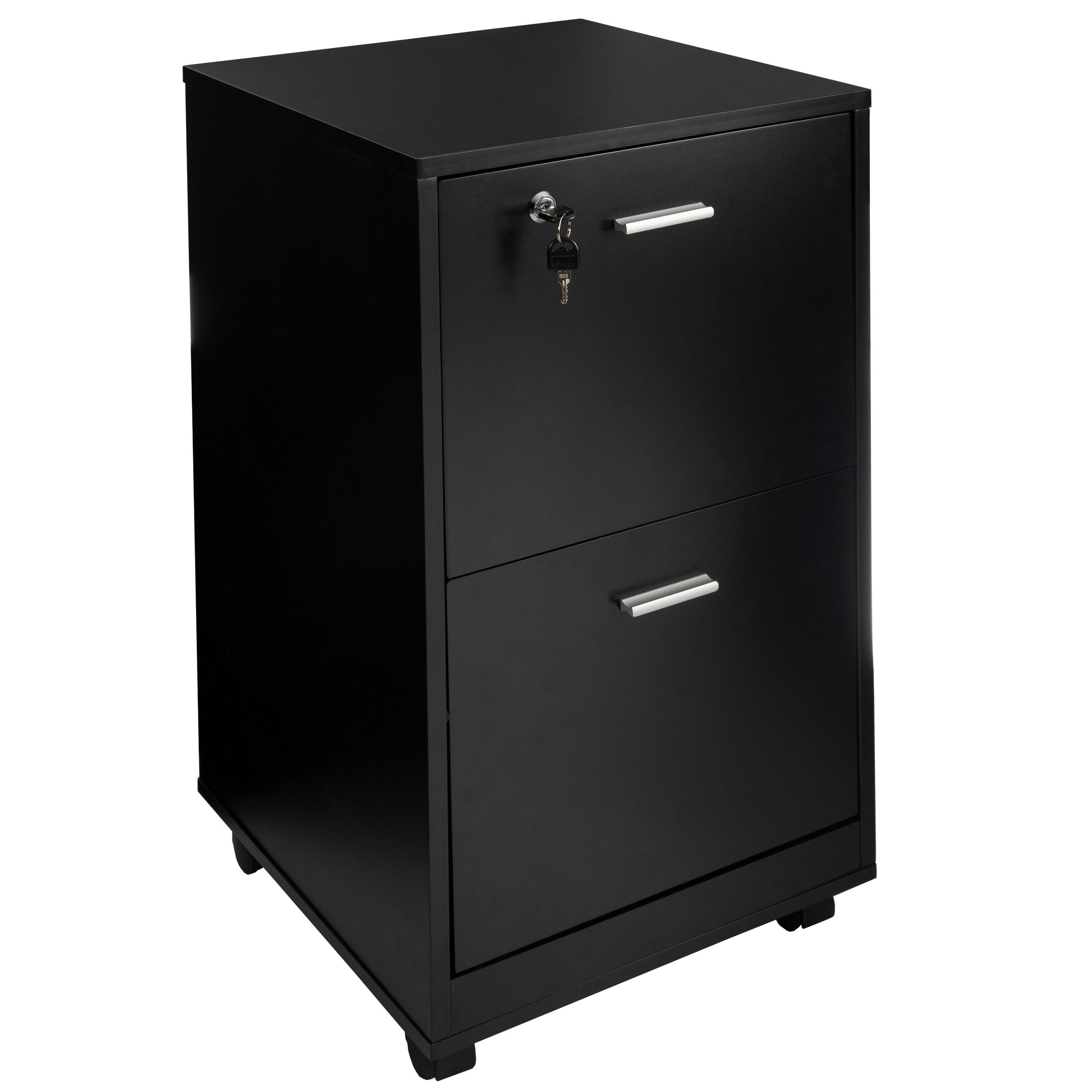 Lavish Home 2Drawer File with Lock and Rolling Wheels (Black