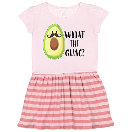 

Inktastic What the Guac Avocado with Mustache Gift Toddler Girl Dress
