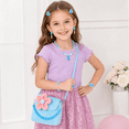 thumbnail image 3 of Blue Simulated Pearl Princess Jewelry Toys Set with Plush Crossbody Bag, 3 of 7