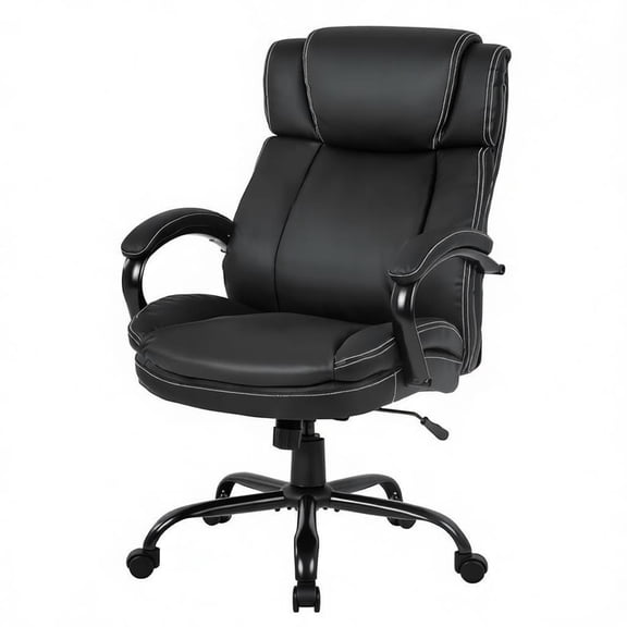 BestOffice Big & Tall Pu Leather Ergonomic High Back Executive Office Chair Black