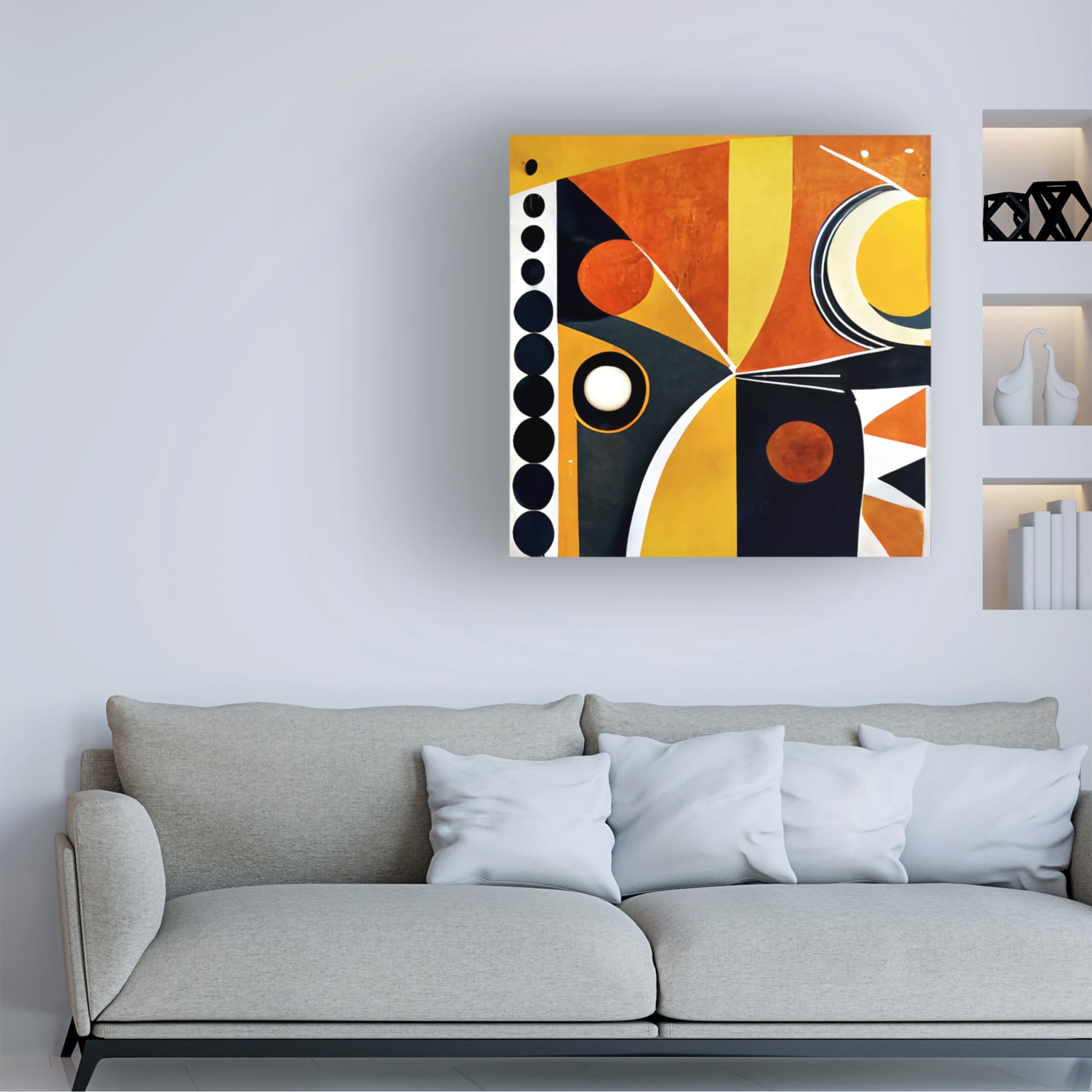Canvas Wall Art - Ray Heere 'Mid Century Celebration Of All Cultures 23' Wall Art for Living Room, Bedroom, or Office Décor by Trademark Fine Art - 18 x 18 Inches