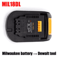 thumbnail image 1 of Power Tool Adapter Converter For Mil*wau*kee 18V Li-ion Battery for De*walt 20V Tools, 1 of 10