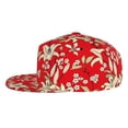 thumbnail image 3 of Daiia Lilies Flowers print Flat Bill Hats Flat Brim Trucker Cap Baseball Cap Adjustable Classic Low Profile Hat Unconstructed Plain Cap, 3 of 9