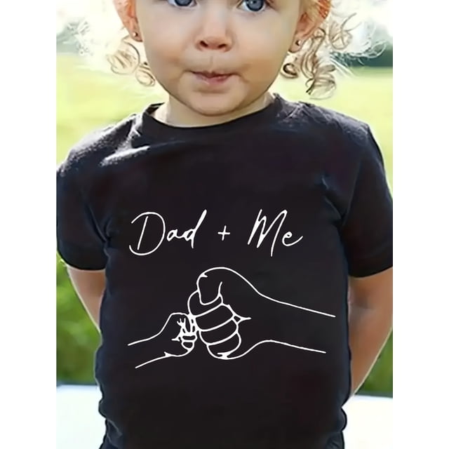 Little Girls T-Shirts Cute ''Dad & Me'' Graphic Casual Tees Comfort Fit Short Sleeve Crew Neck Top Kids Summer Clothes