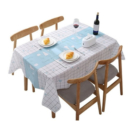 

HEVIRGO Table Mat Eye-catching Cartoon Pattern PEVA Reusable Dining Table Cloth Decor for Home PEVA