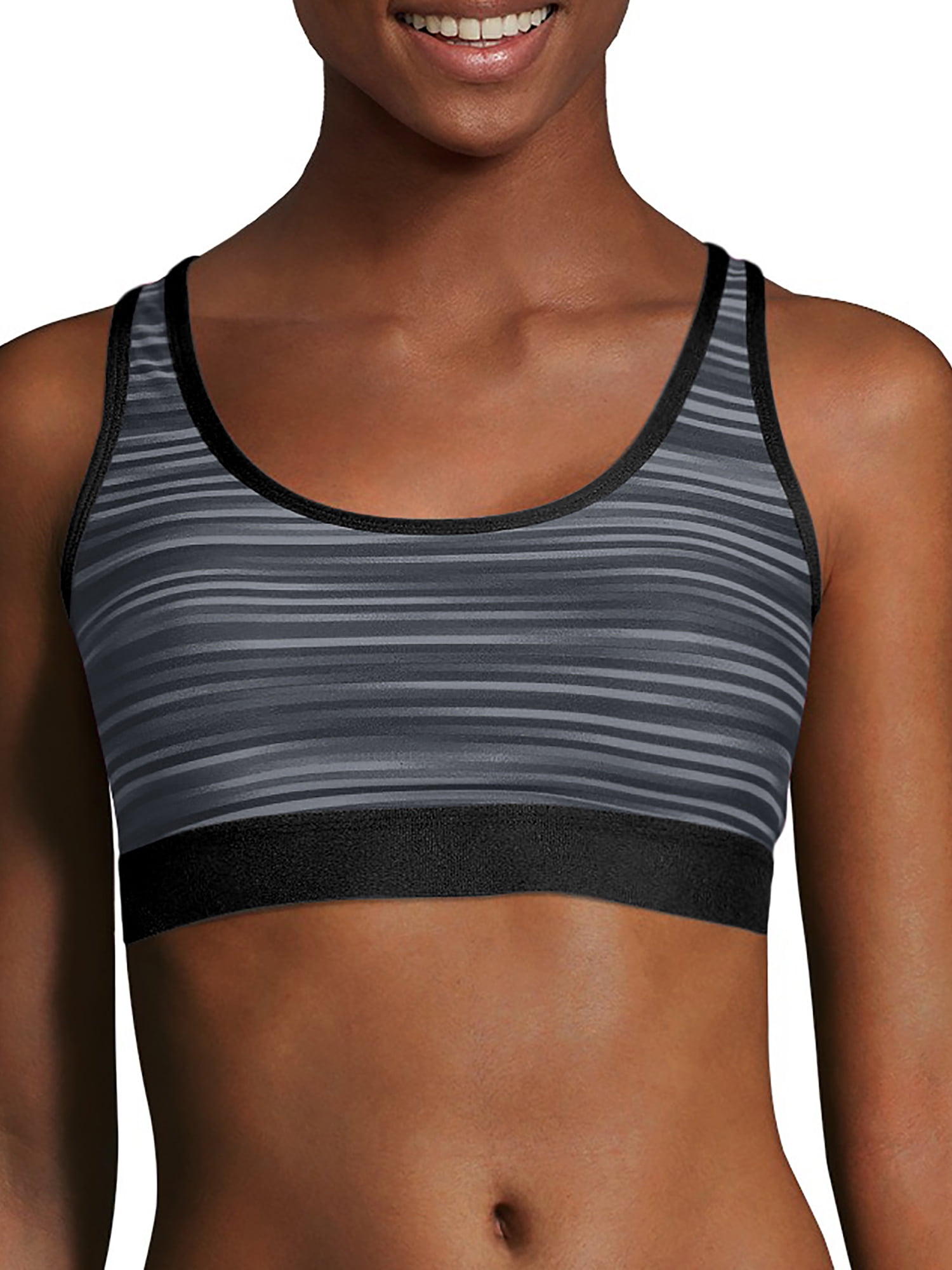 Hanes Sports Bra, Racerback For Women, Stretch Pullover Crop Top