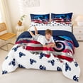 thumbnail image 3 of Castle Fairy Dirt Bike Queen Comforter Set 3pcs for Boys, American Flag Art Bedding Comforter Set for Bedroom, Red Blue,Navy Blue Reversible, 3 of 6