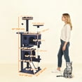 thumbnail image 3 of PawHut 54" Cat Tree Tower with Scratching Posts, Cat Condos, Dark Blue, 3 of 10