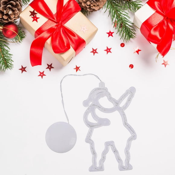 Navidad ventosa luz Salvador novedad colgante LED lámpara cadena luz para dormitorio al aire libre boda ventana telón de fondo decoración Papá Noel 20cmx13.5cm