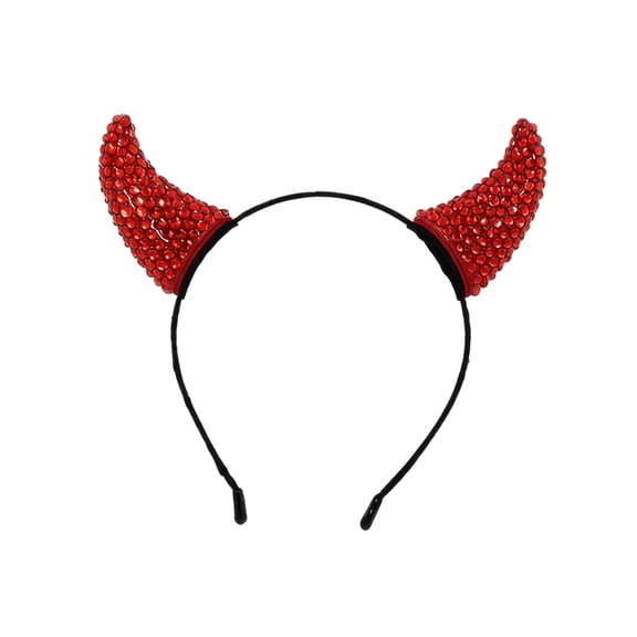 Headband Red Rhinestone Devil Horn 1 Piece Halloween Accessory for Themed Party Daily Dress Up