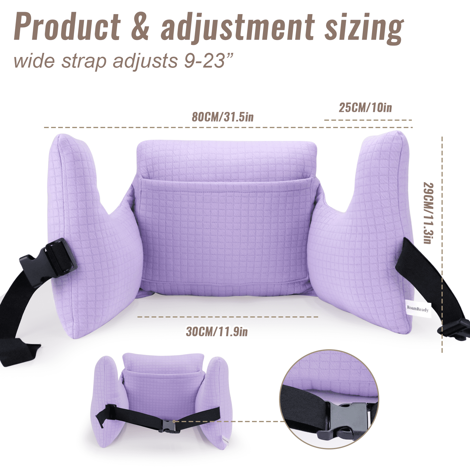 RoamReady Hysterectomy Recovery Pillow, Post Surgery Abdominal Cushion for C-Section Patients, Purple