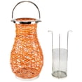 thumbnail image 4 of Northlight Woven Iron Pillar Candle Lantern with Glass Hurricane - 18.5" - Orange, 4 of 8